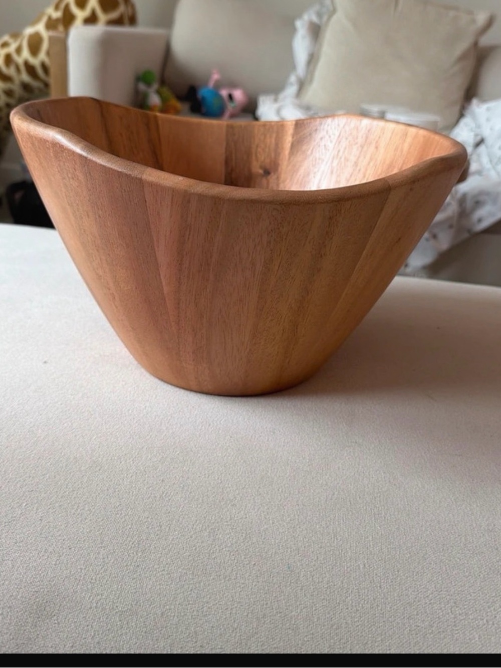 Wooden Salad Bowl — Warm Natural Wood